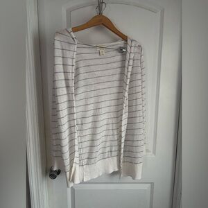 Cynthia Rowley White and Blue Striped Hoodie. 100% linen. Great condition